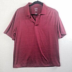 Croft & Barrow men's L Polo Shirt Short Sleeve Maroon stripe lightweight wicking